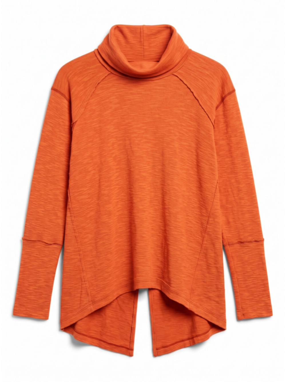WE THE FREE Split Back Burnt Orange Oversized Sweater, Pullover Boho, Sz M